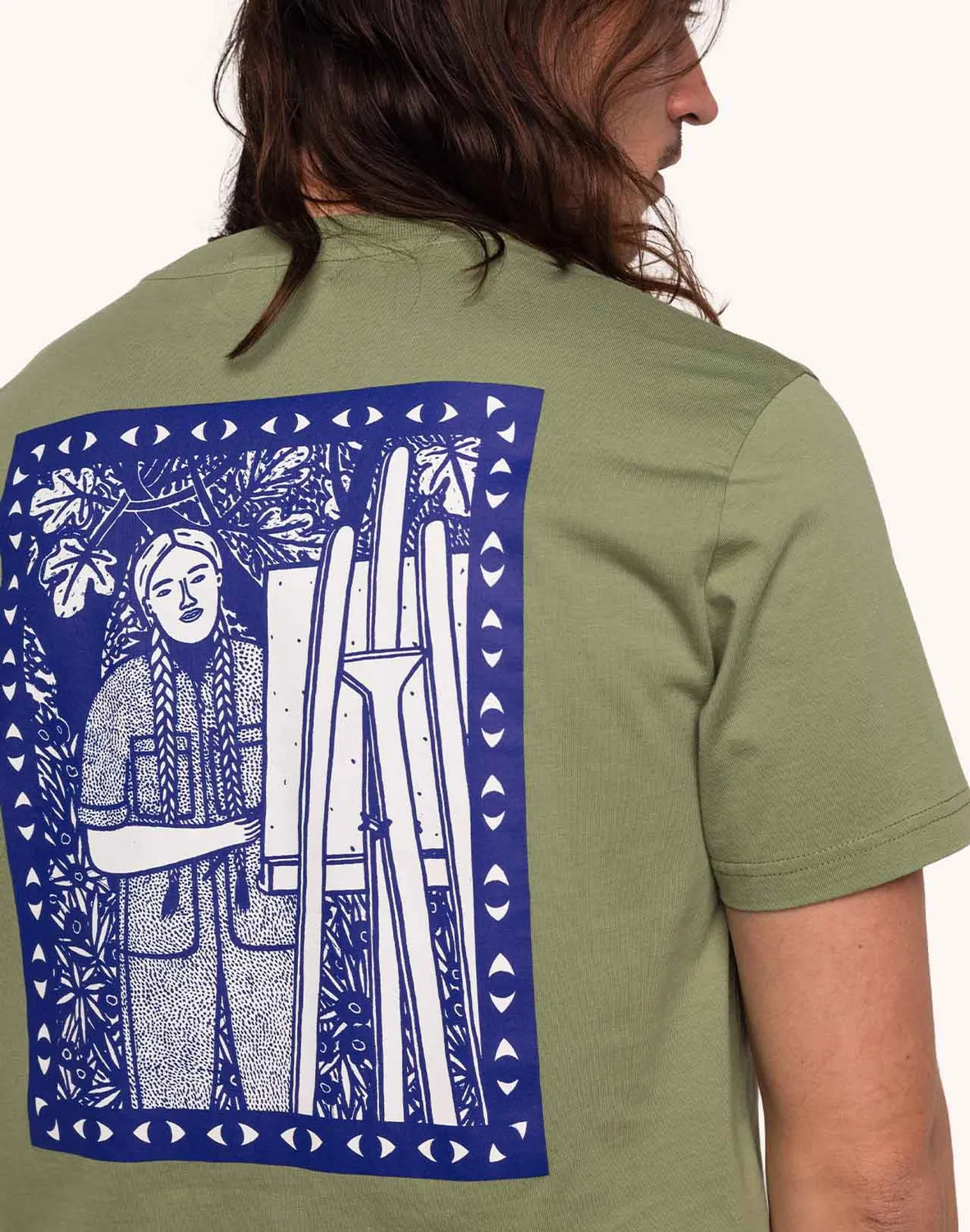 OLOW Pictural t-shirt vert sauge coton bio