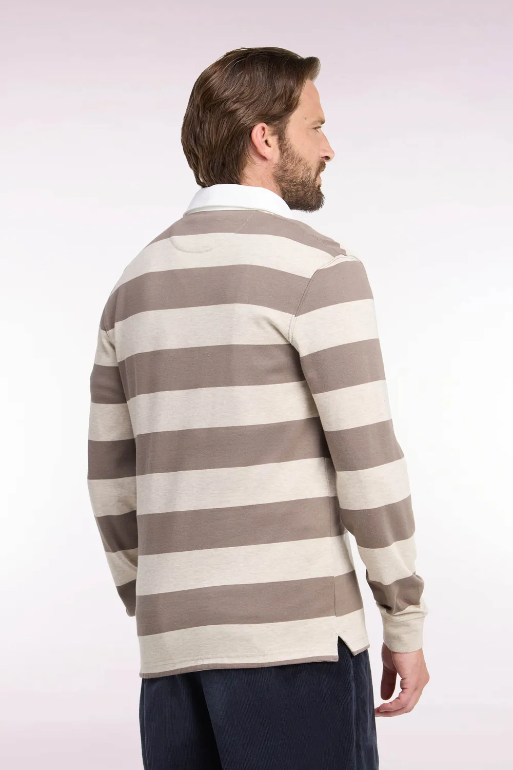 Eden Park Club Classique maillot rayé beige coton