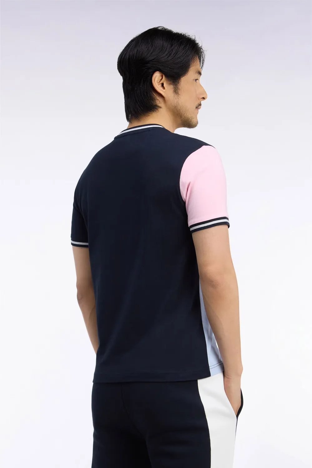 Eden Park t-shirt découpes broderie coton marine droit