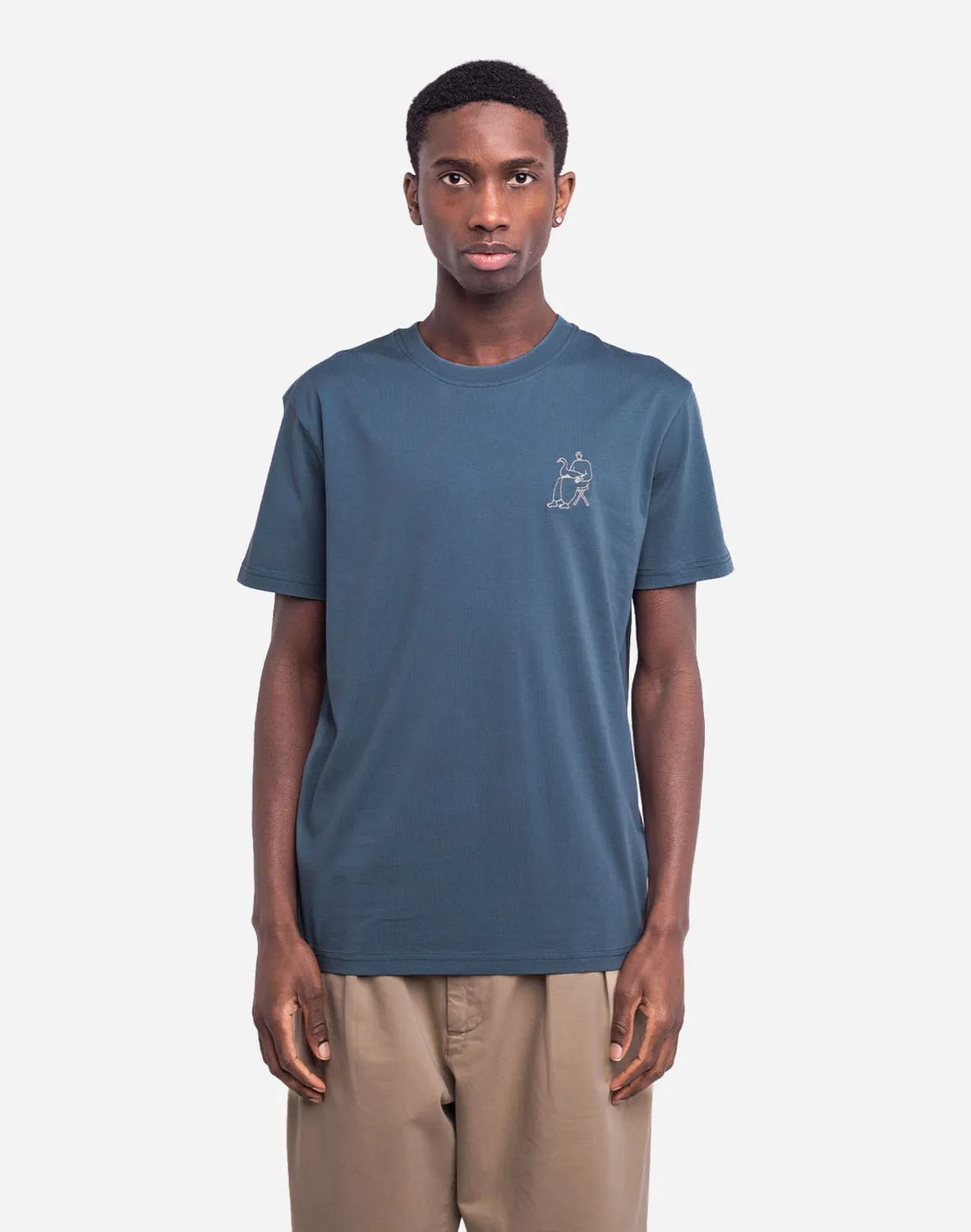 OLOW Goose t-shirt bleu acier coton bio