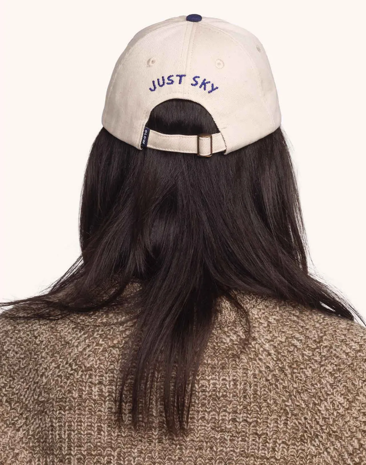 OLOW Just Sky Six Panel casquette écru bleu coton bio