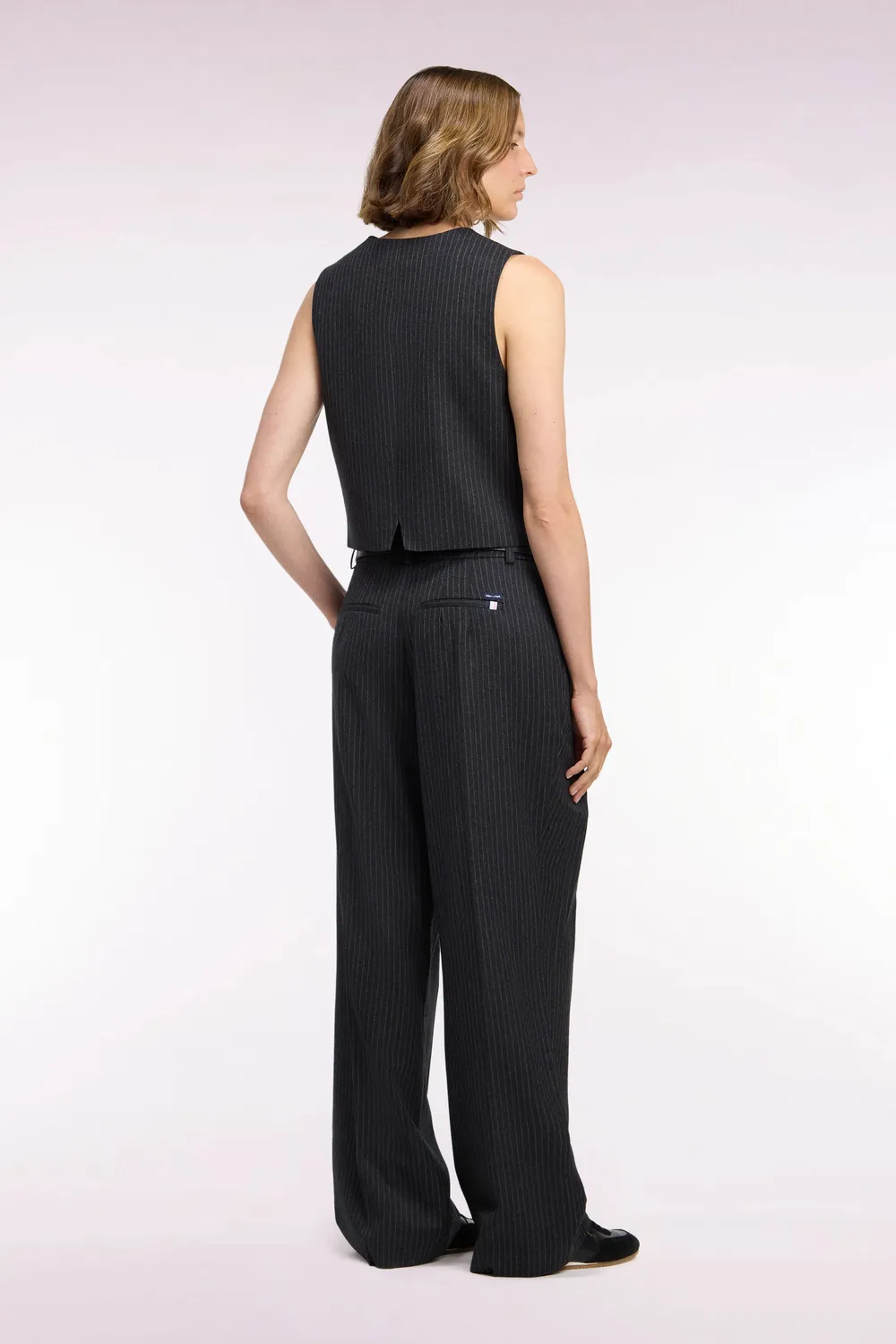 Eden Park Club Classique Pantalon tailleur noir rayé