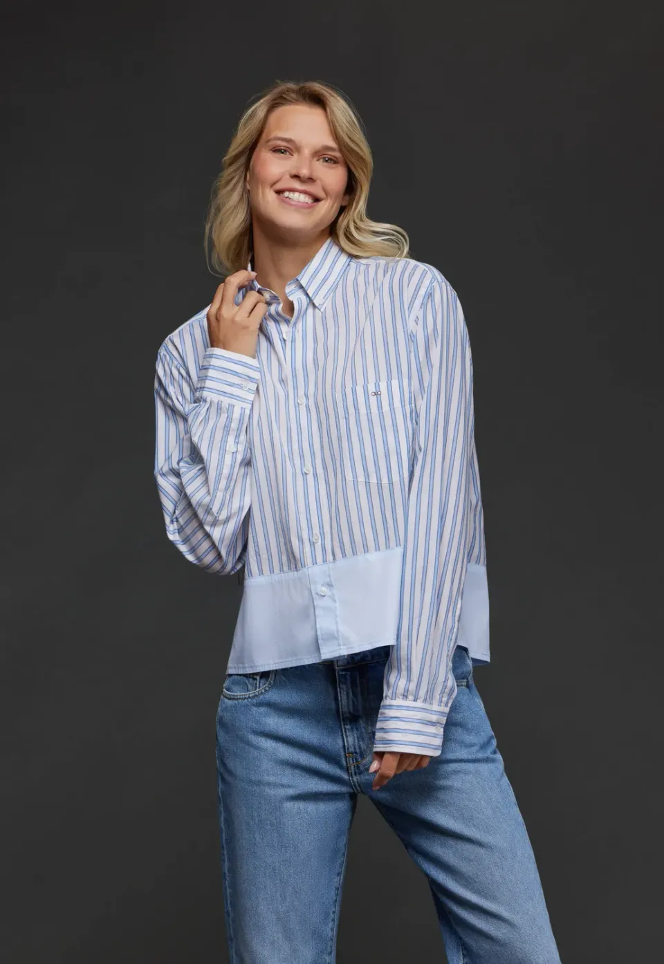 Eden Park Pap'Atelier chemise coton upcyclée bleue M