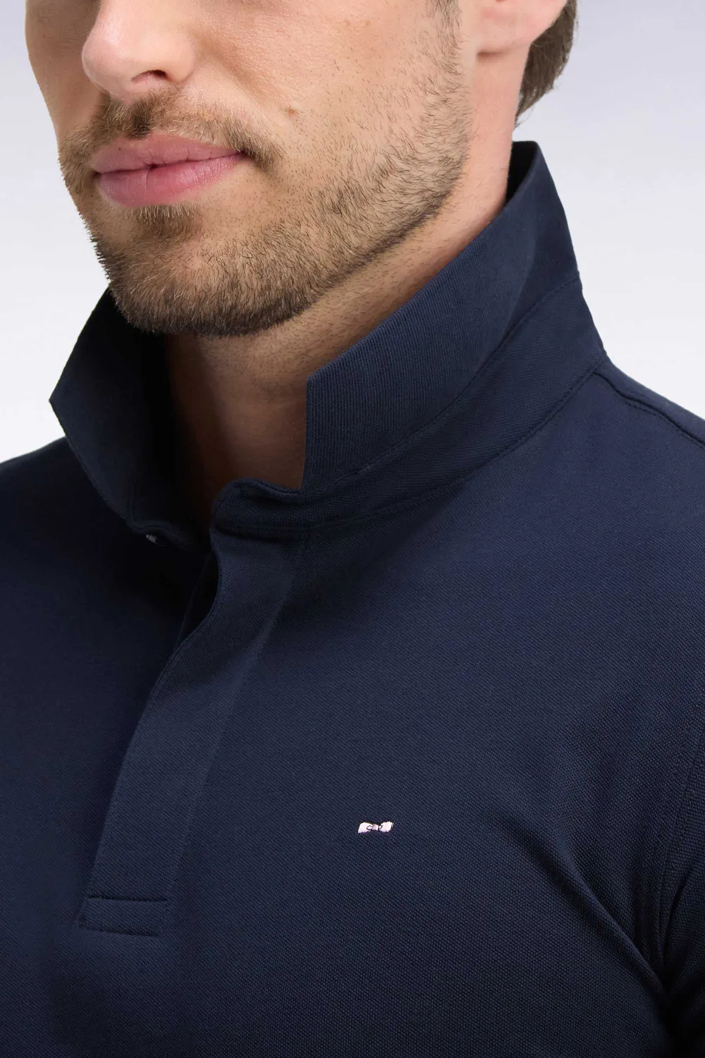 Eden Park polo marine coton stretch coupe ajustée homme
