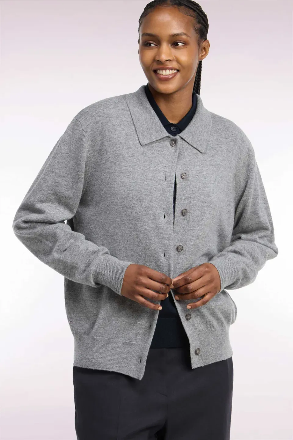 Eden Park Club Classique cardigan gris laine cachemire femme