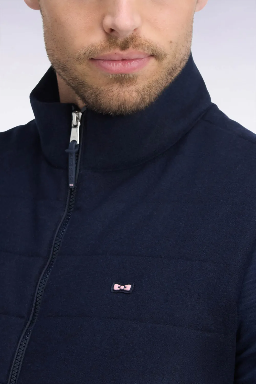 Eden Park doudoune sans manches marine nylon flanelle