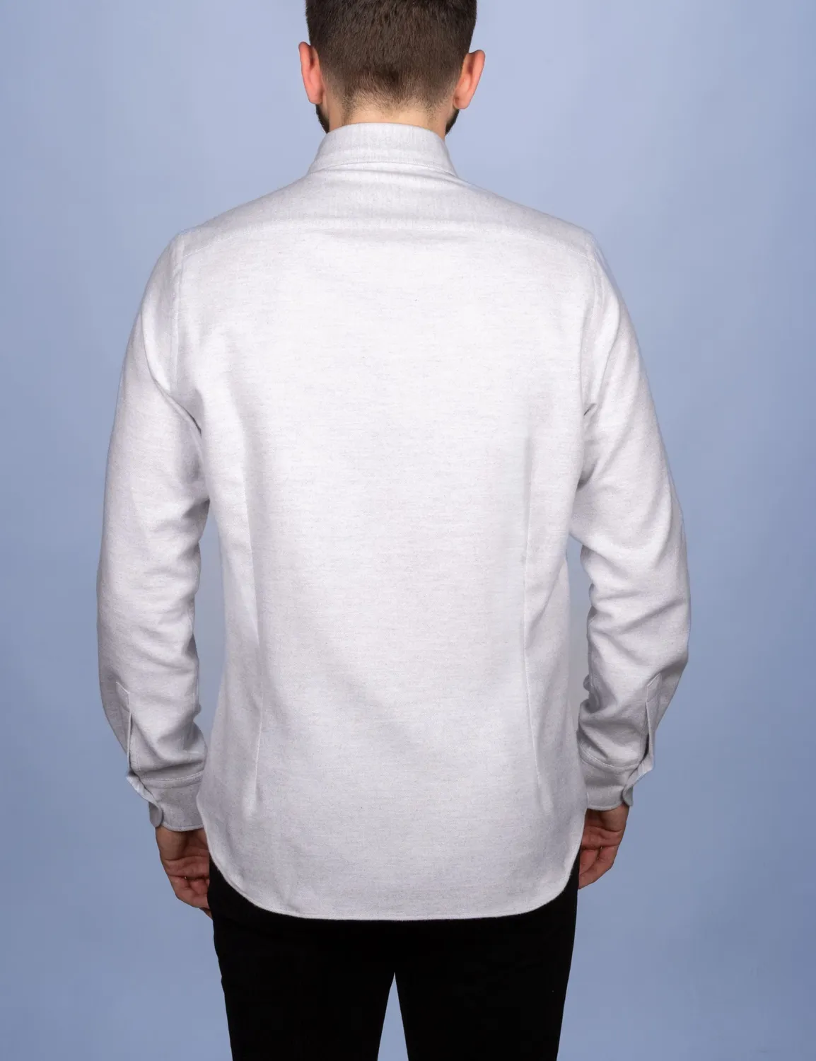 La Chemise Française Flanelle Grise chemise homme col boutonné