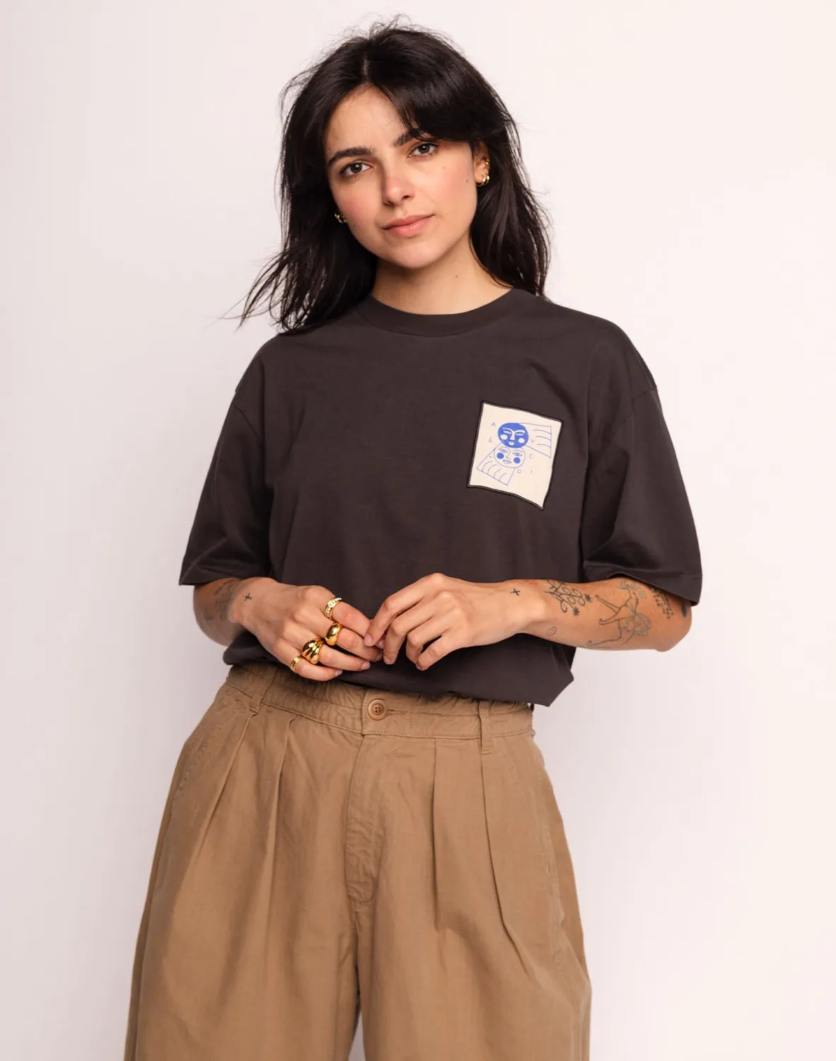 OLOW Avec Toi T-shirt noir carbone coton bio