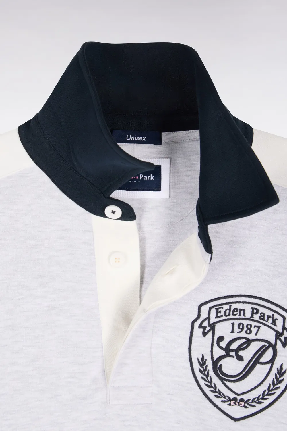 Eden Park Rugby Heritage H26MAISW0040 sweatshirt gris col maillot