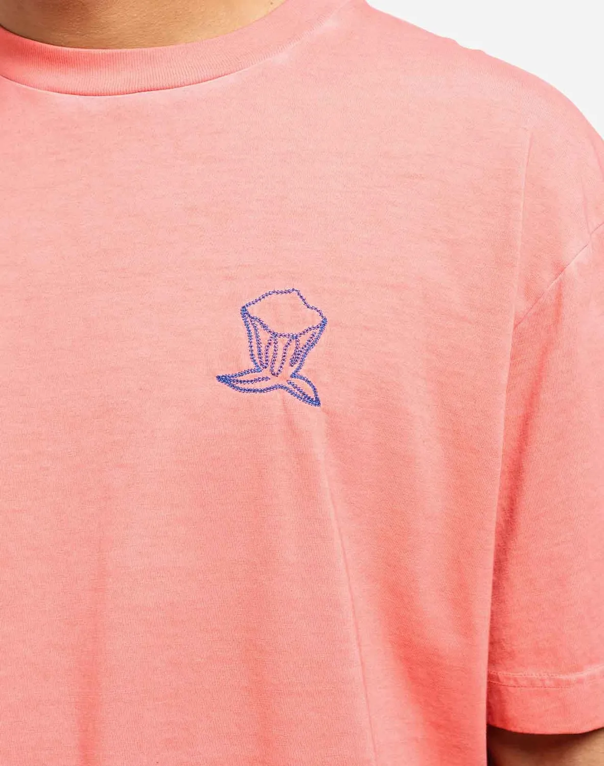 OLOW Cosima t-shirt ample rose minéral brodé