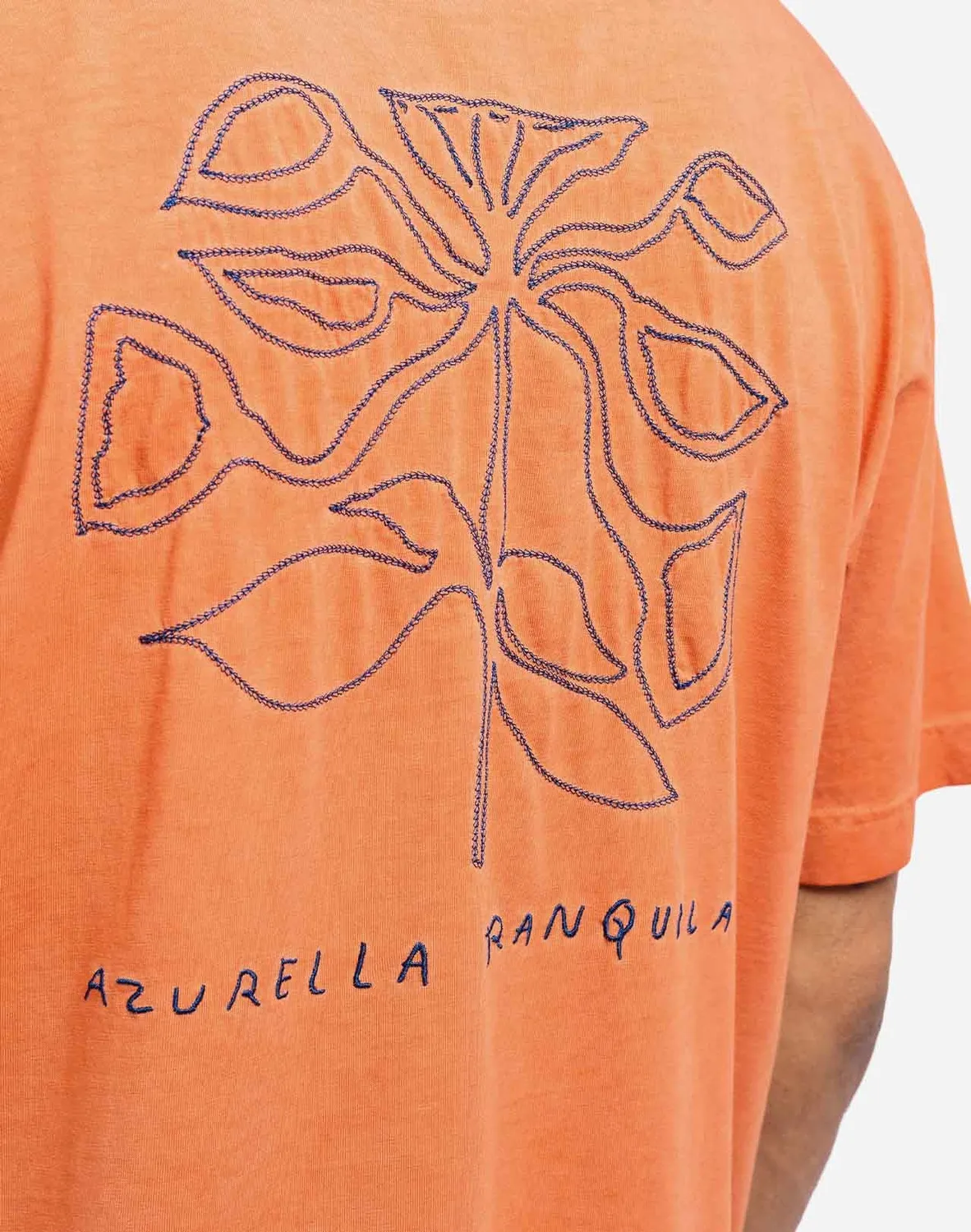 OLOW Azurella t-shirt ample mandarine brodé