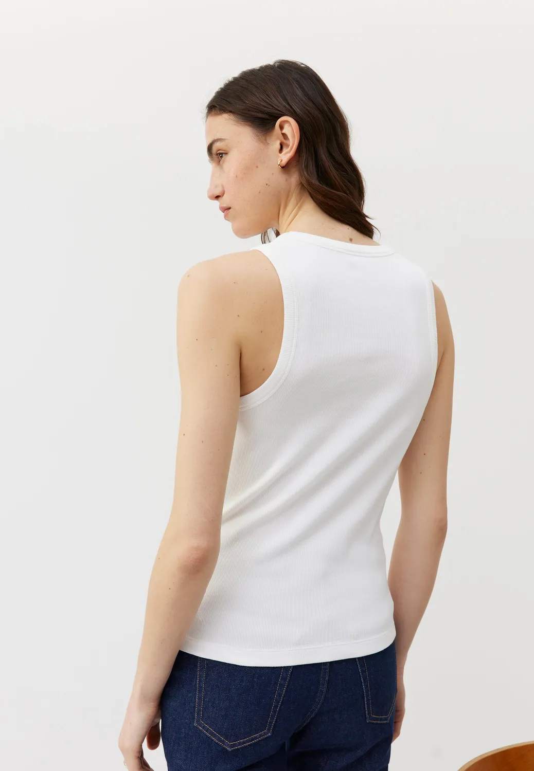 Loom Le débardeur côtelé débardeur blanc coton