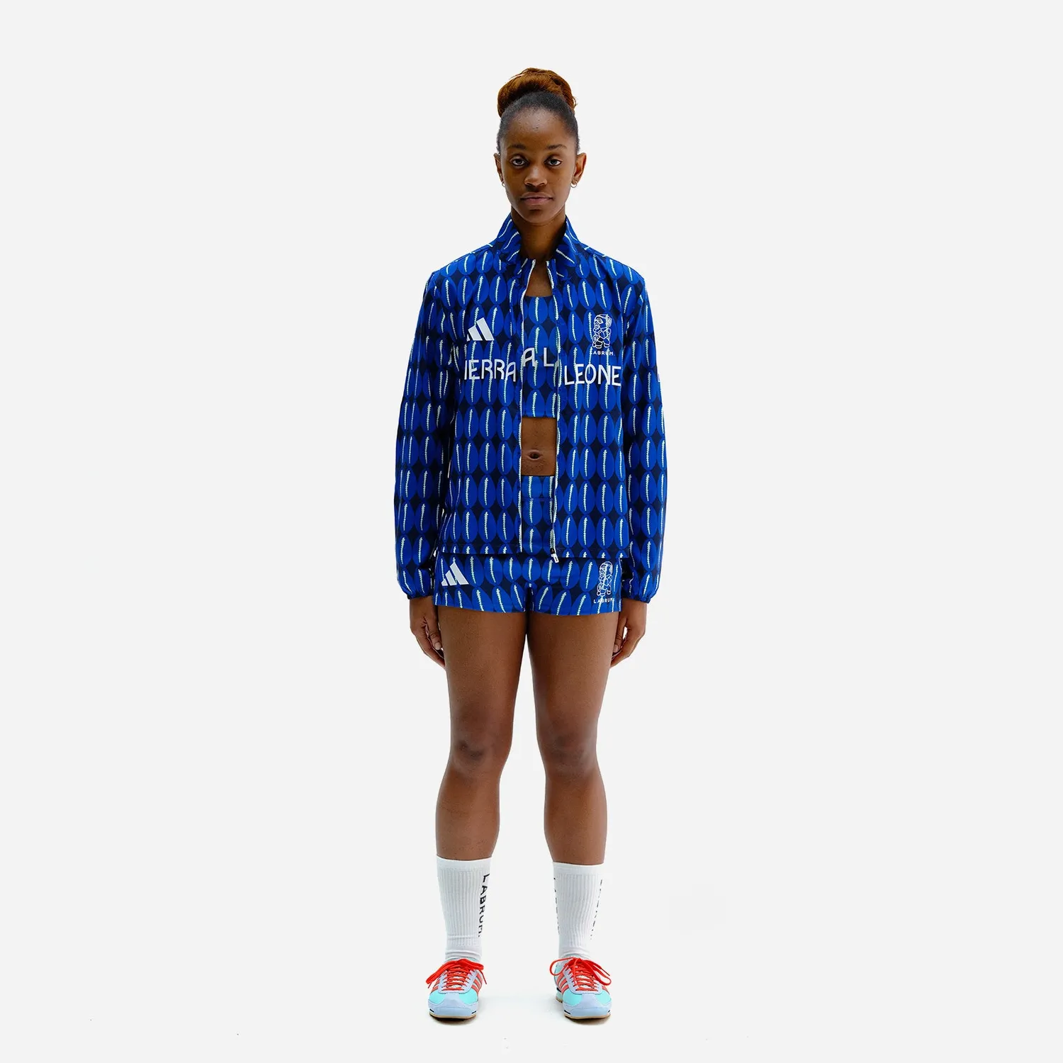 Labrum x adidas Team Sierra Leone veste zippée bleue imprimée