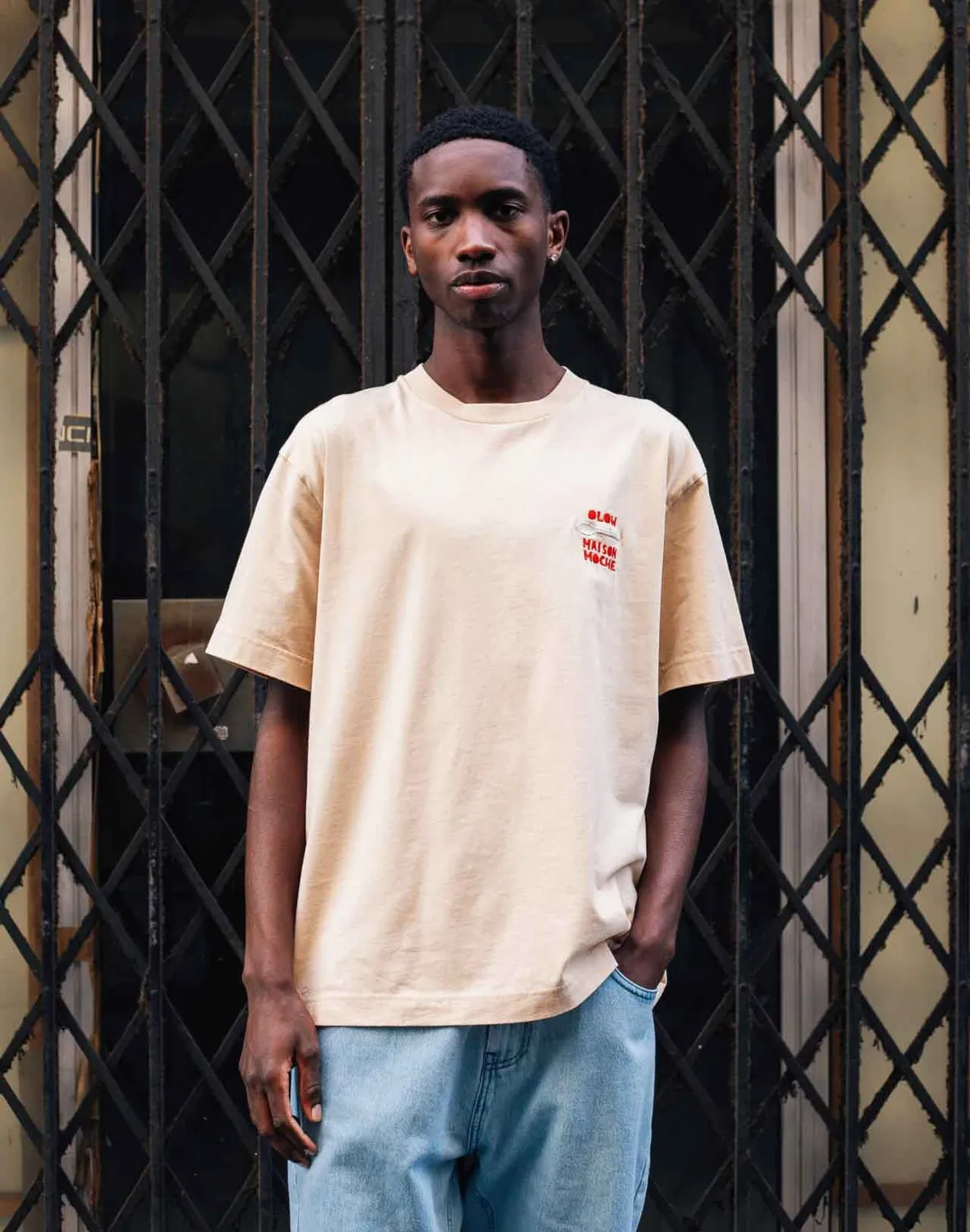 OLOW Bonjour t-shirt ample crème coton bio