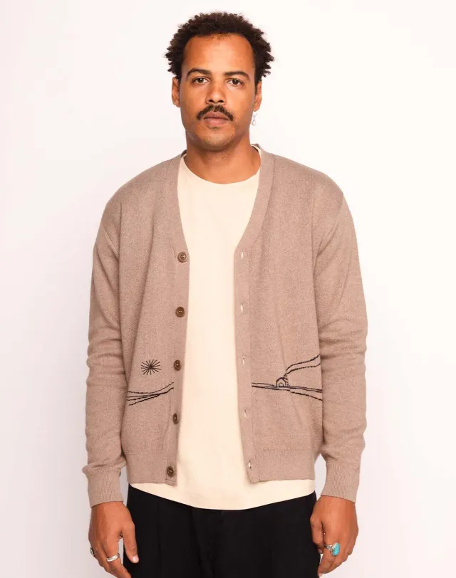 Olow Paysac cardigan taupe laine mérinos