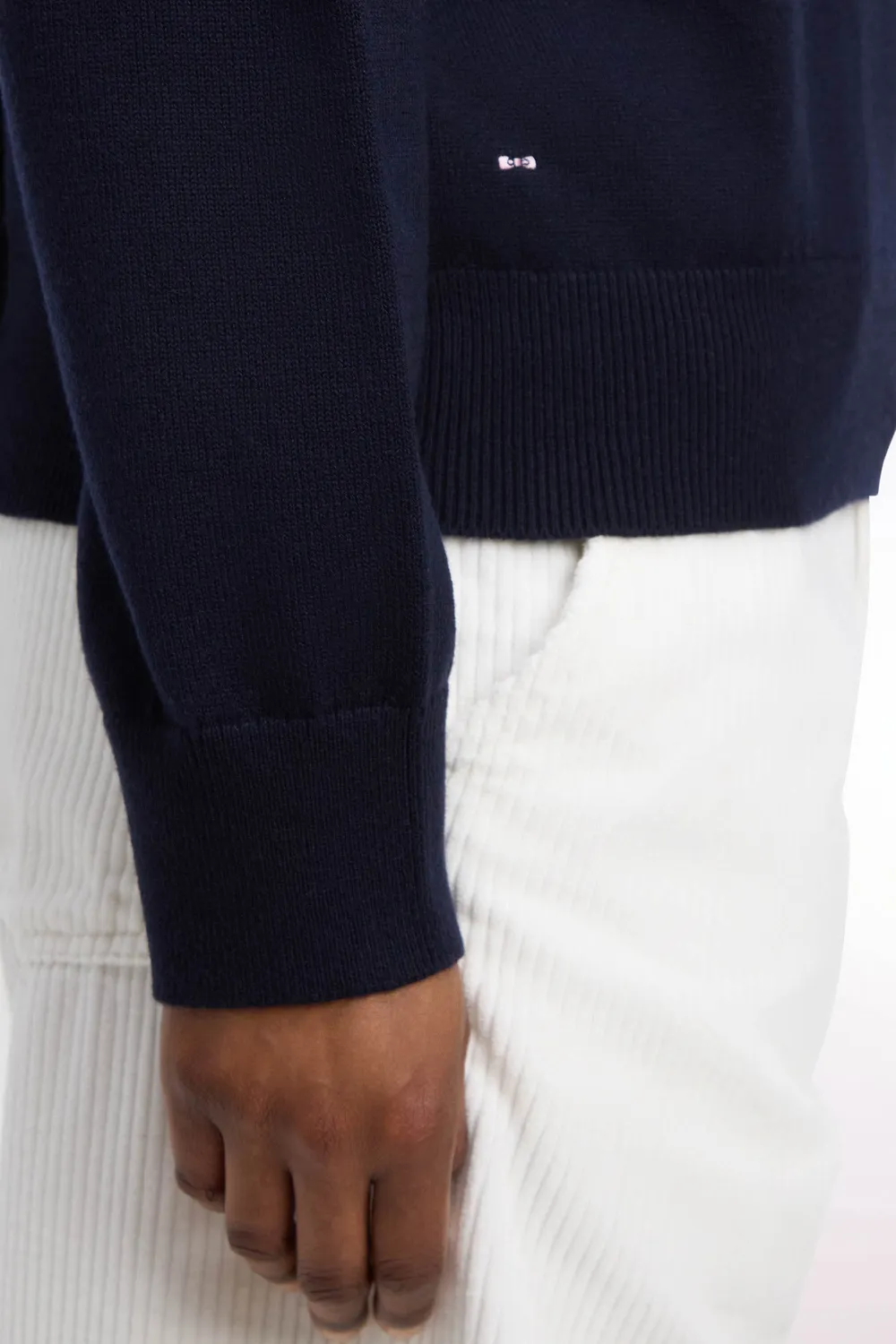 Eden Park pull col rond marine laine coton femme oversized