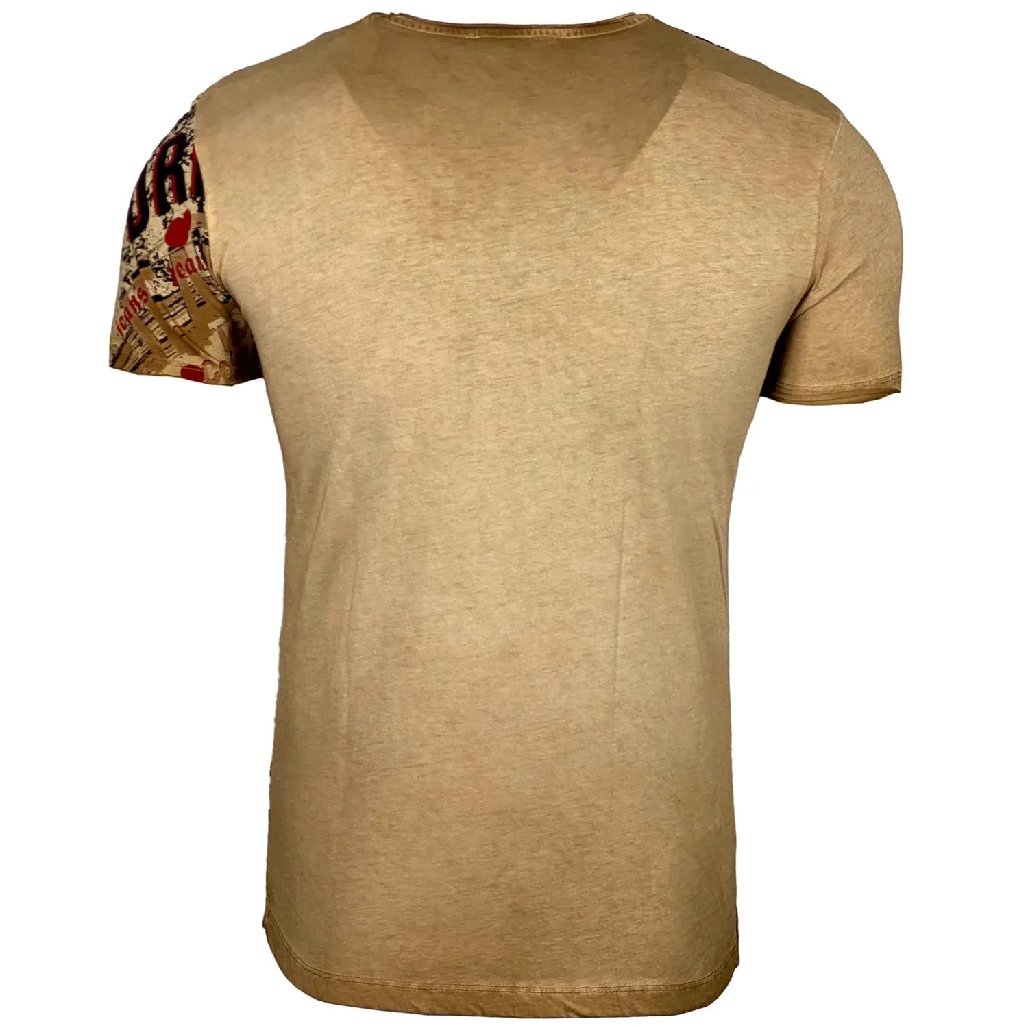 Subliminal Mode BX109 t-shirt col V délavé beige