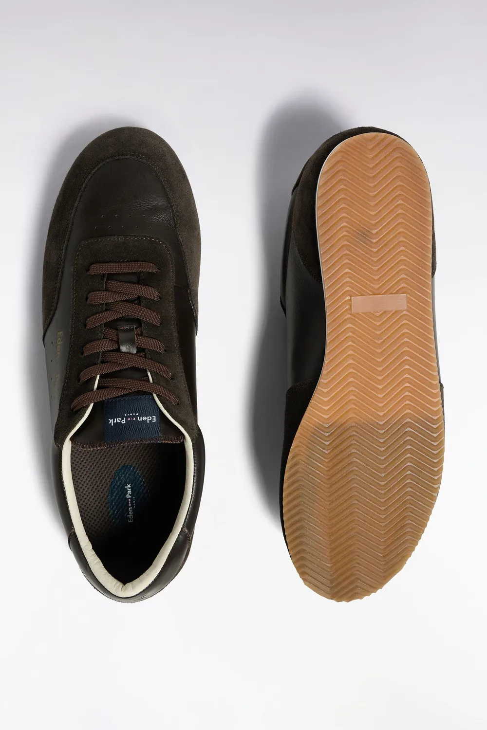 Eden Park baskets basses cuir daim marron