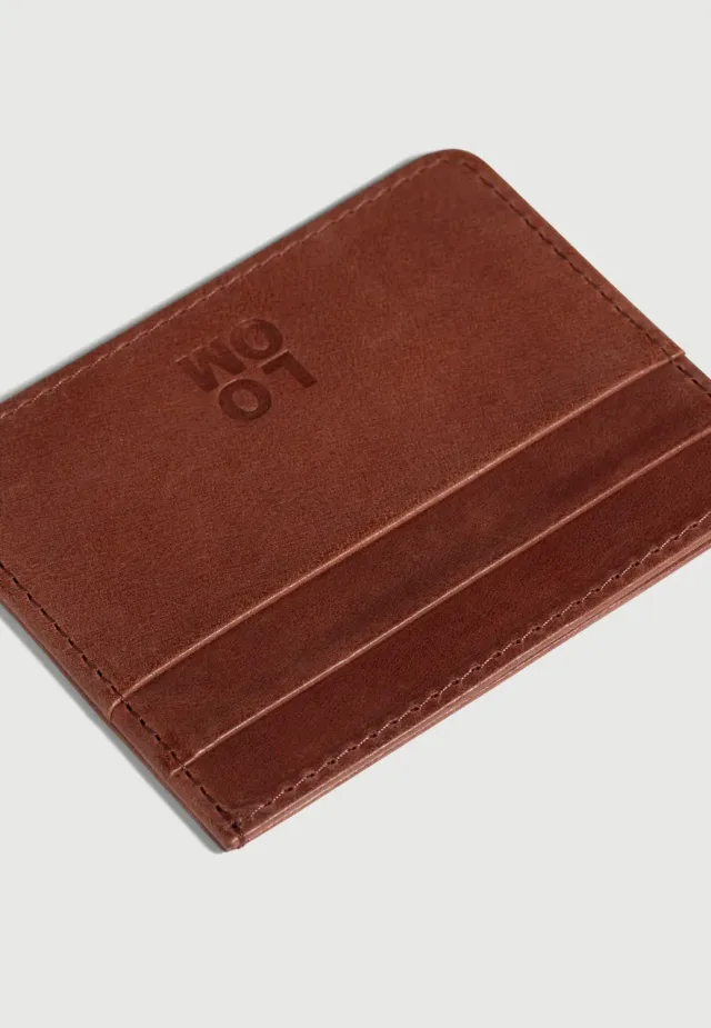 Loom porte-cartes cuir marron pleine fleur 10 cartes