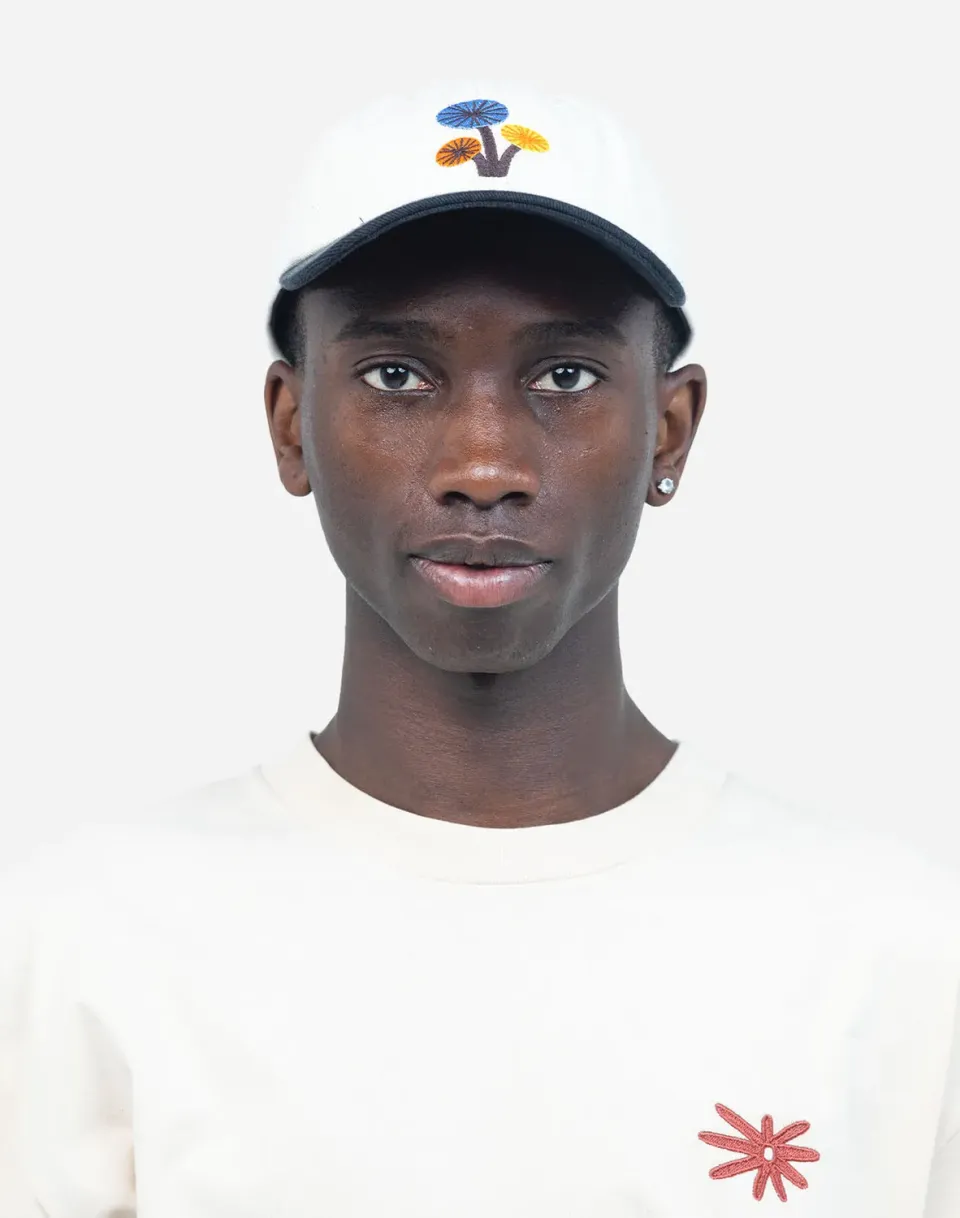 Olow Psikea casquette six panels écru coton bio