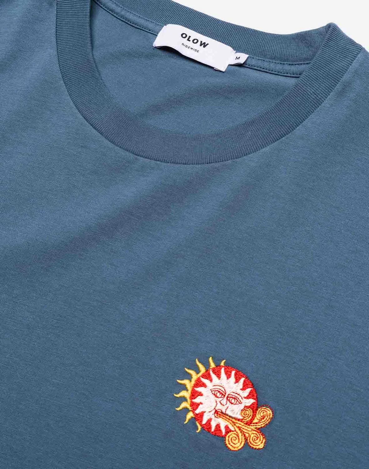 OLOW Weather t-shirt ample bleu acier bio