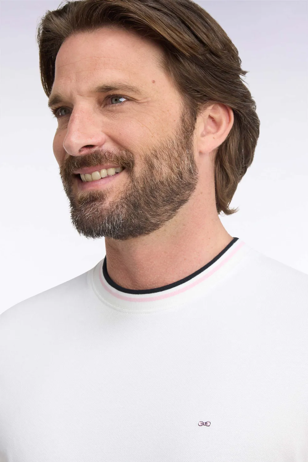 Eden Park Legend Rugby t-shirt écru rayé coupe droite