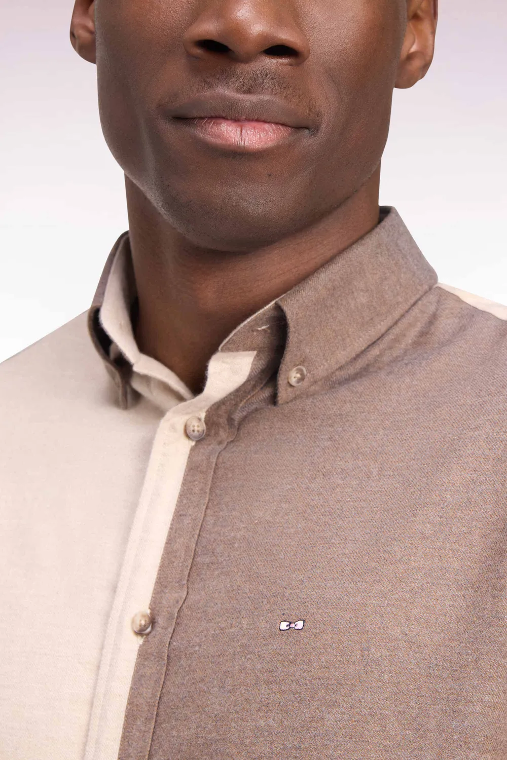 Eden Park chemise coton camel beige homme