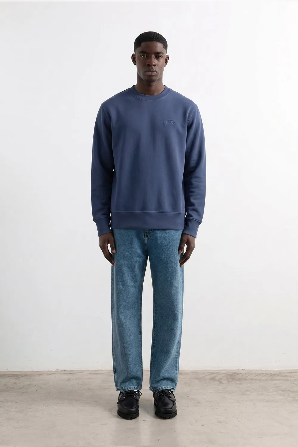 Edmmond Studios Core Logo Crewneck sweat bleu foncé 450gr