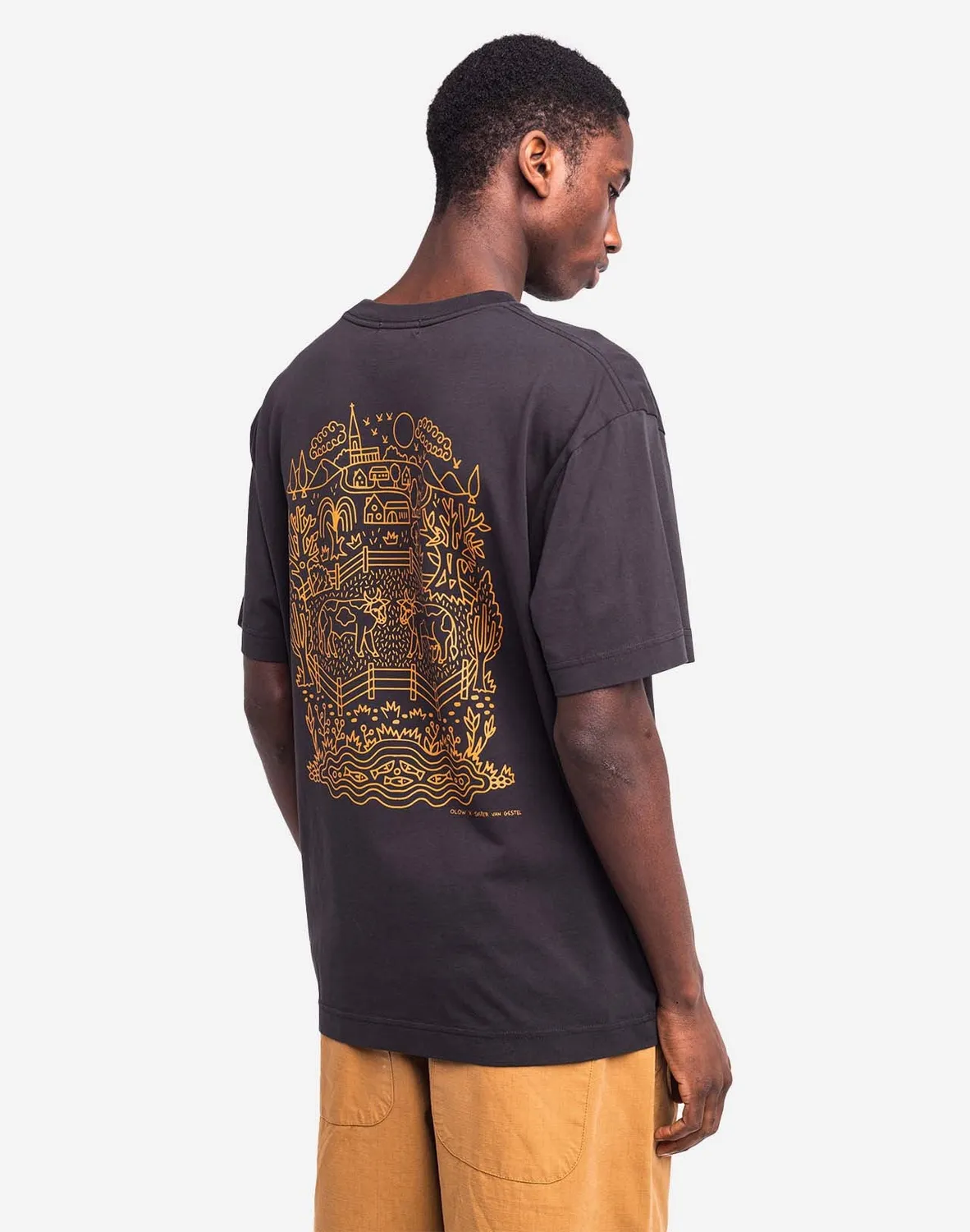 OLOW Campana t-shirt ample noir carbone brodé