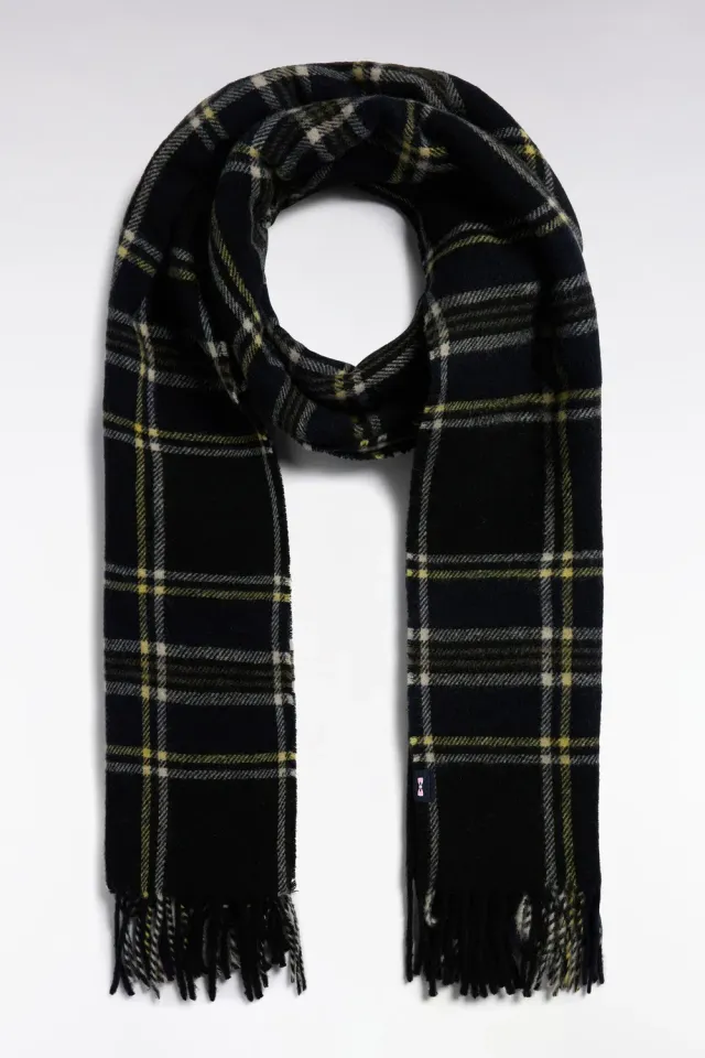 Eden Park écharpe à carreaux tartan frangée taille unique