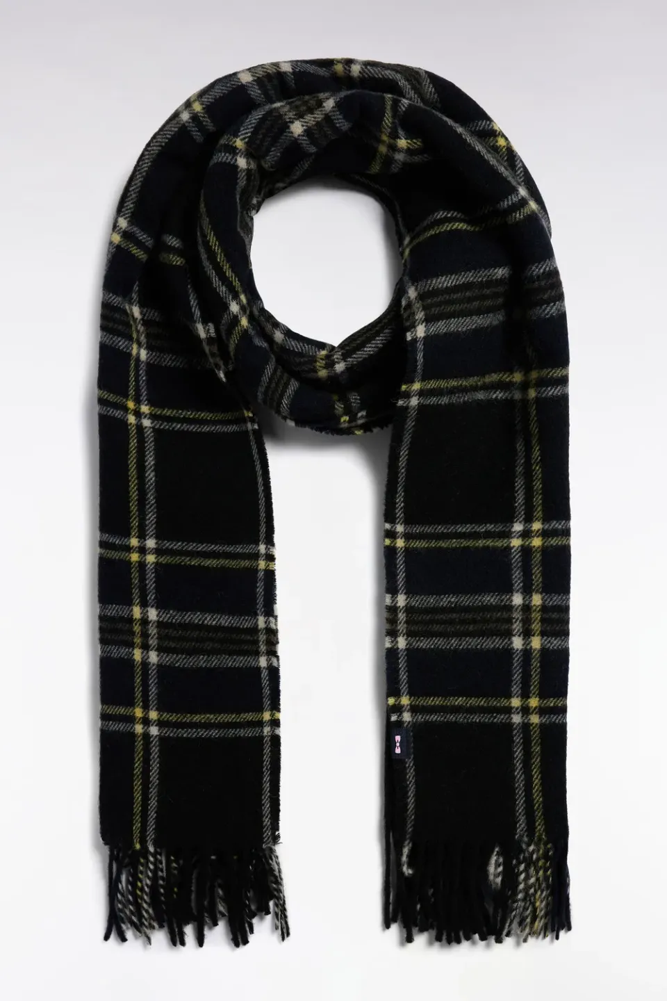 Eden Park écharpe à carreaux tartan frangée taille unique
