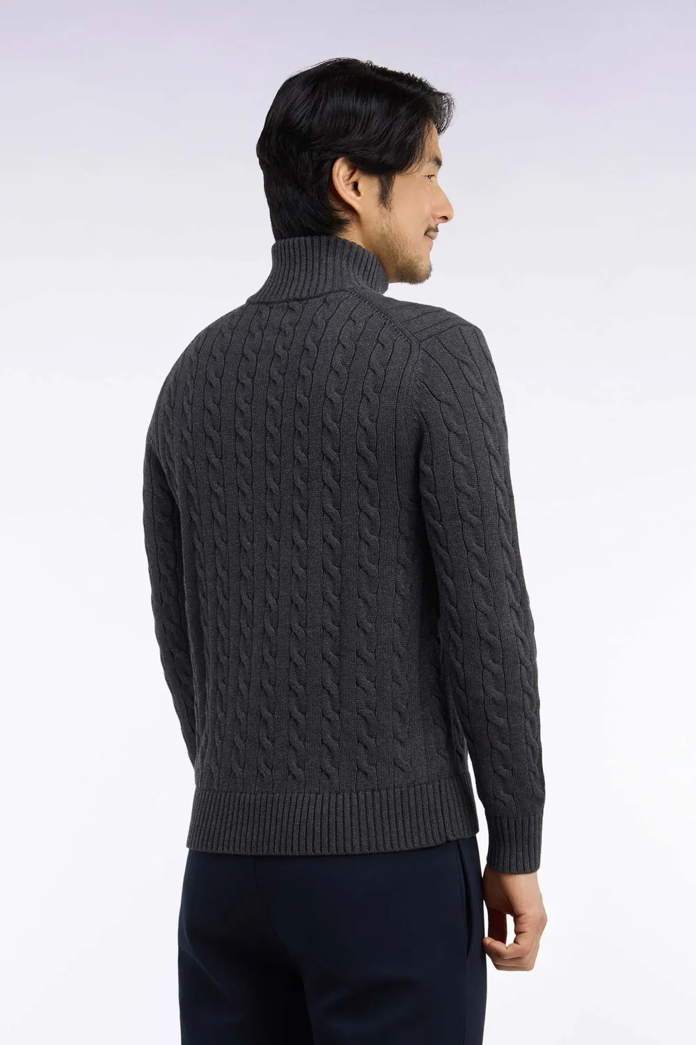 Eden Park H26MAIPU0028/GRF7 pull gris torsades coton