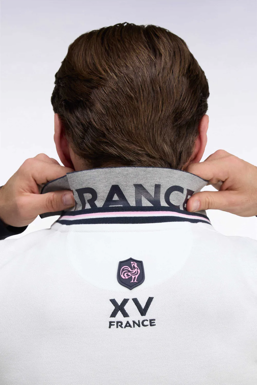 Eden Park XV France polo blanc manches longues coton