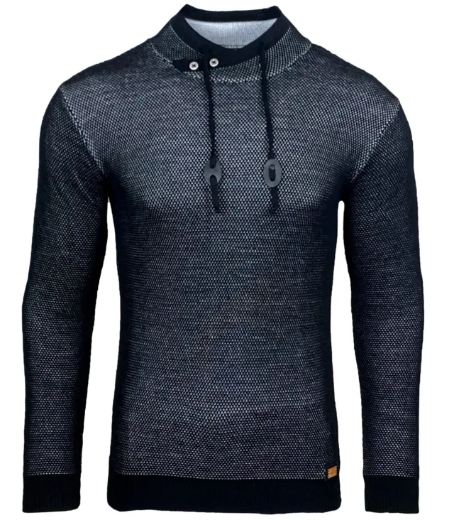 Subliminal Mode BX52276 pull homme col châle maille hiver