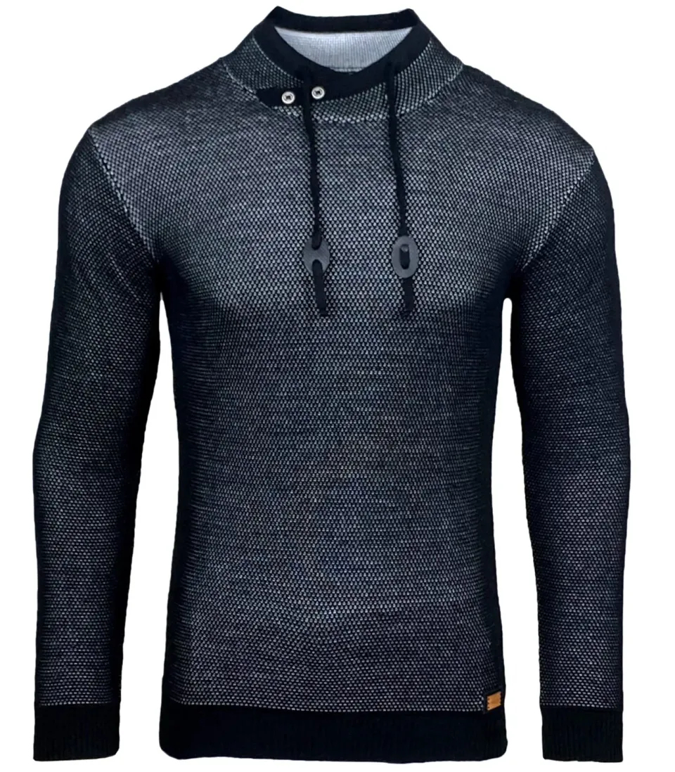 Subliminal Mode BX52276 pull homme col châle maille hiver
