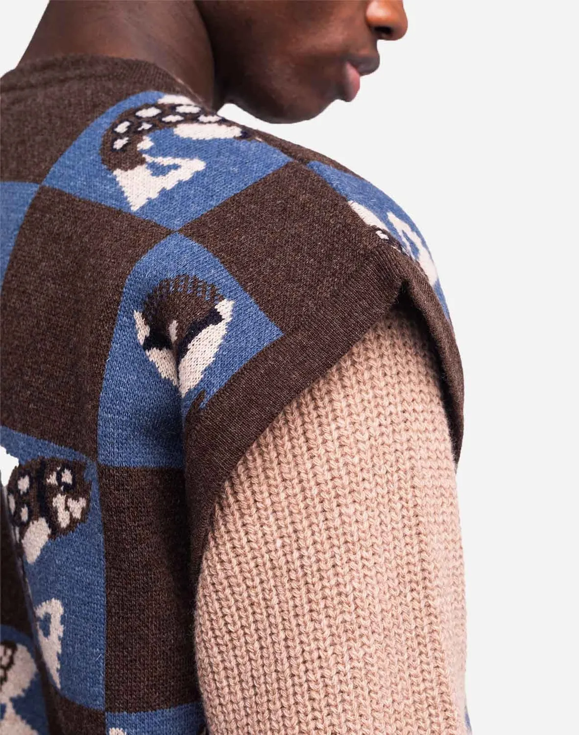 OLOW Solway cardigan sans manches bicolore laine