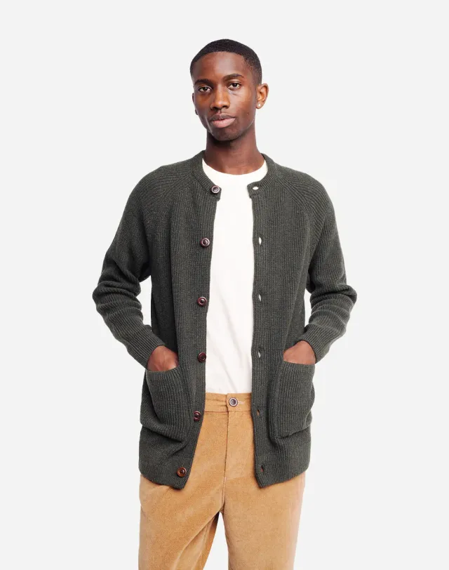 OLOW Tricot gilet vert foret fibres recyclees
