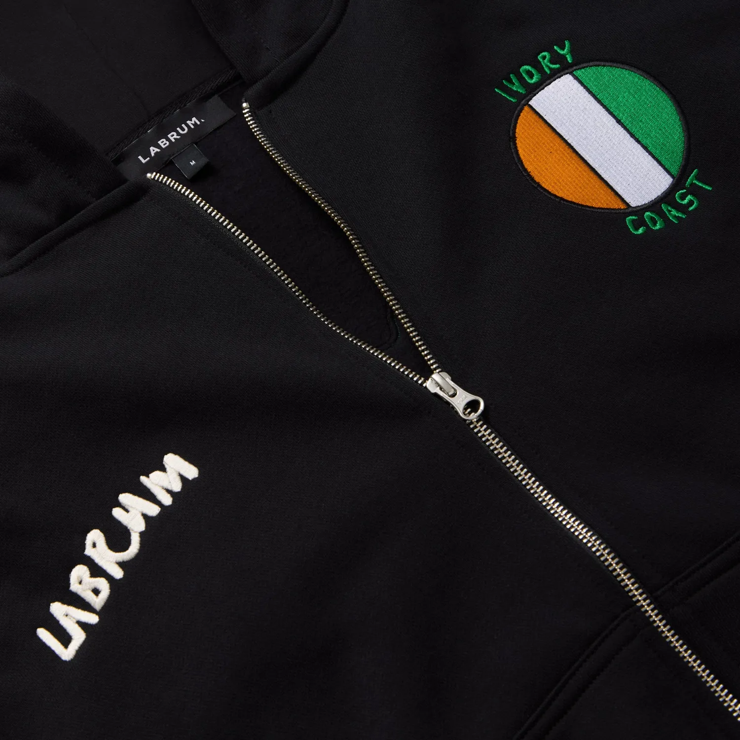 Labrum Ivory Coast sweat zippé noir coton double zip