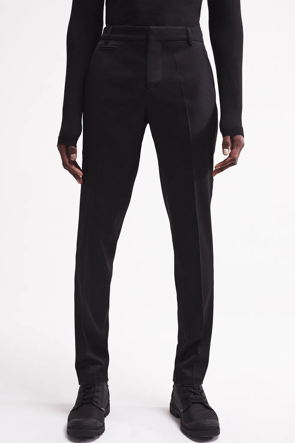 FRENCH DEAL Black Pant pantalon laine noir smoking
