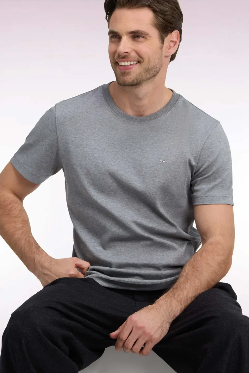 Eden Park H26MAITC0009 t-shirt homme gris coupe droite coton