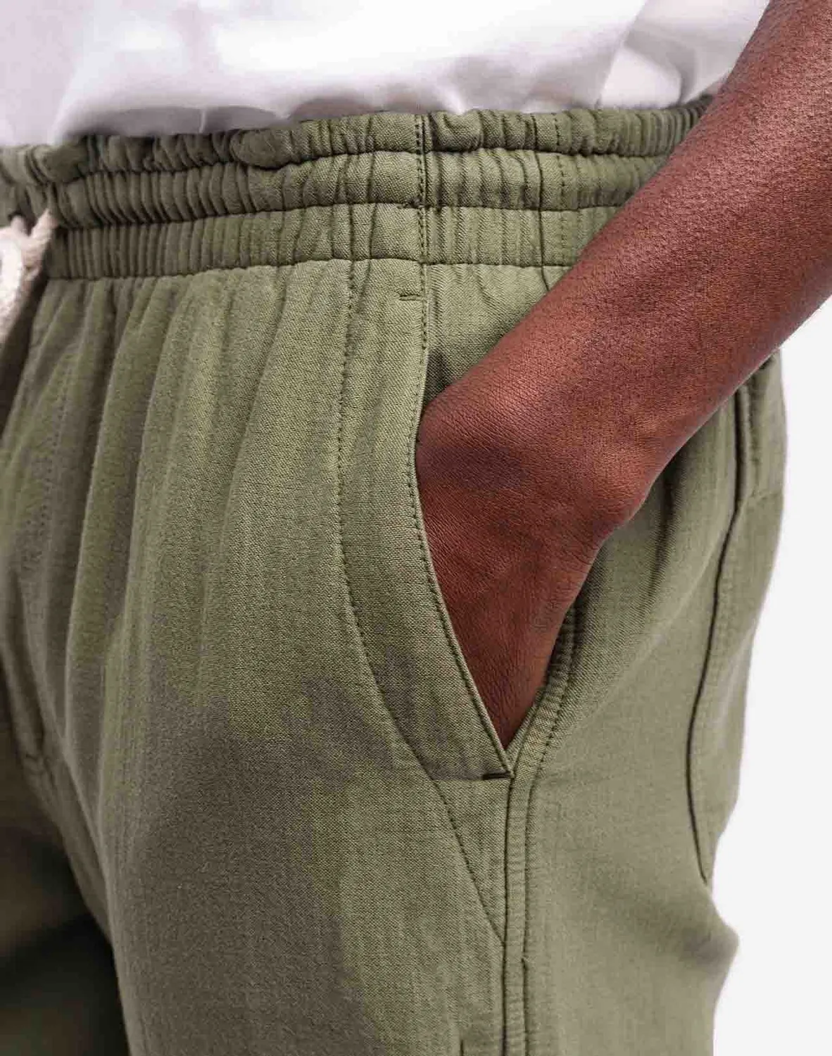 Olow Hatha pantalon vert olive taille élastique