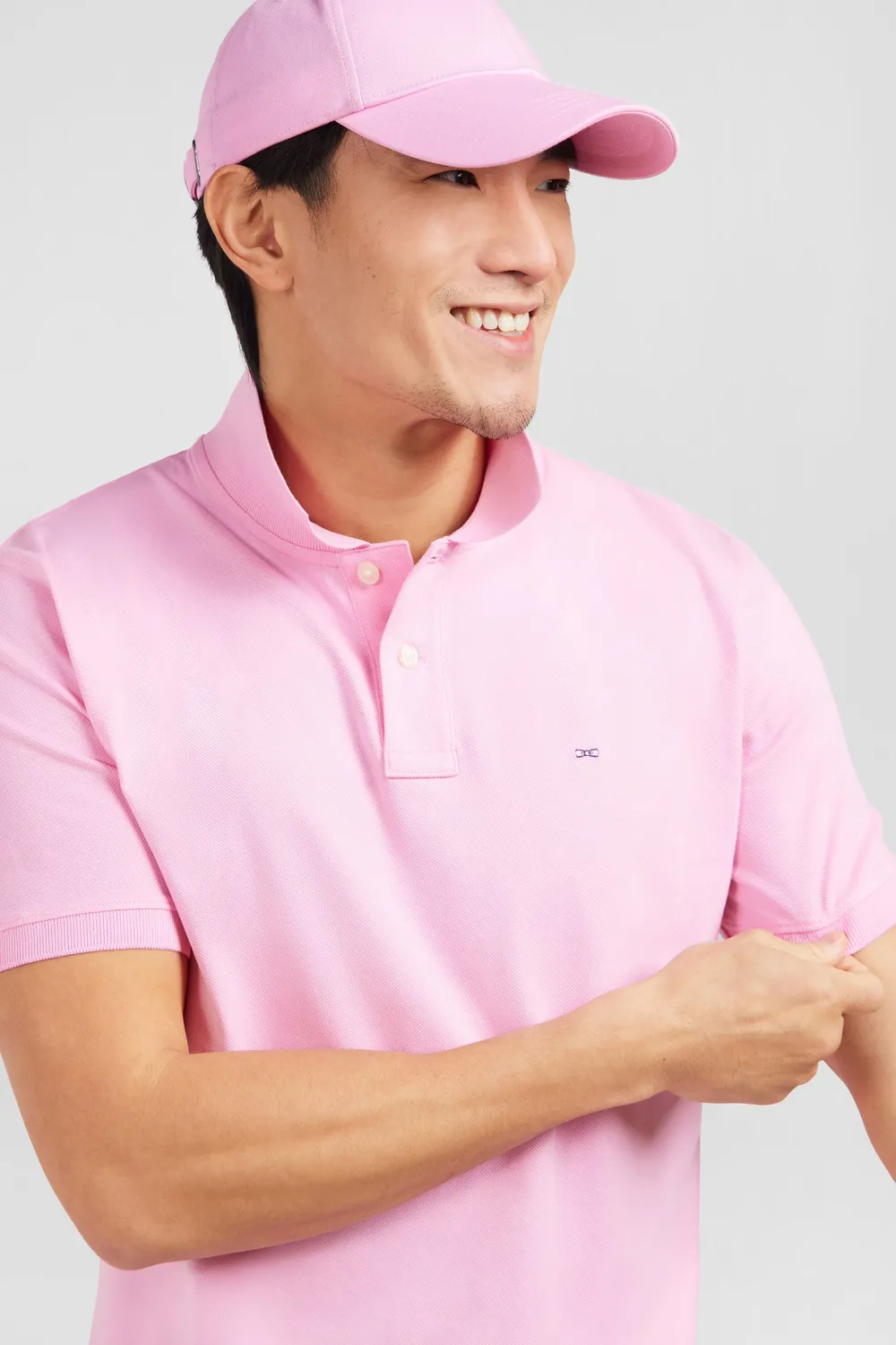Eden Park polo rose homme coton pima stretch slim