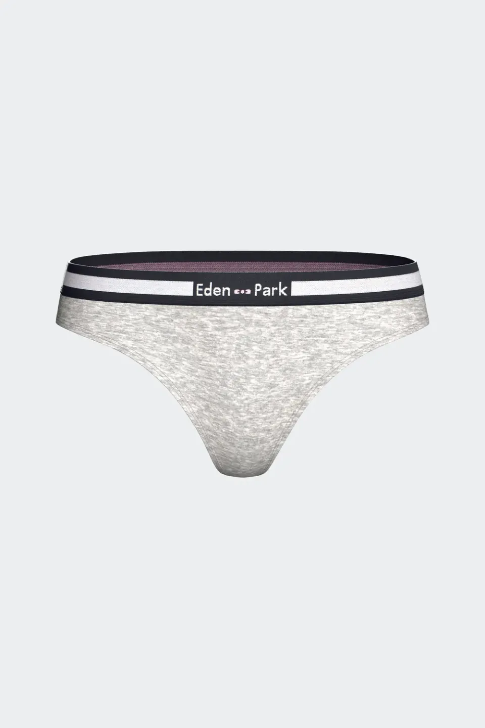 Eden Park tanga femme gris coton stretch élastique siglé
