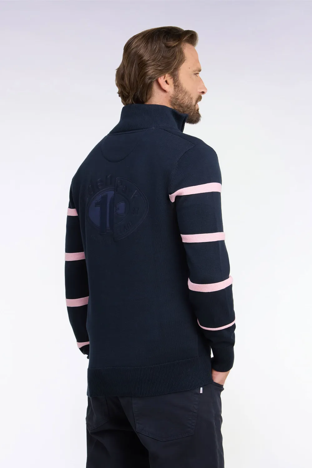 Eden Park Papillon H26MAIPU0085 pull zip marine rayé