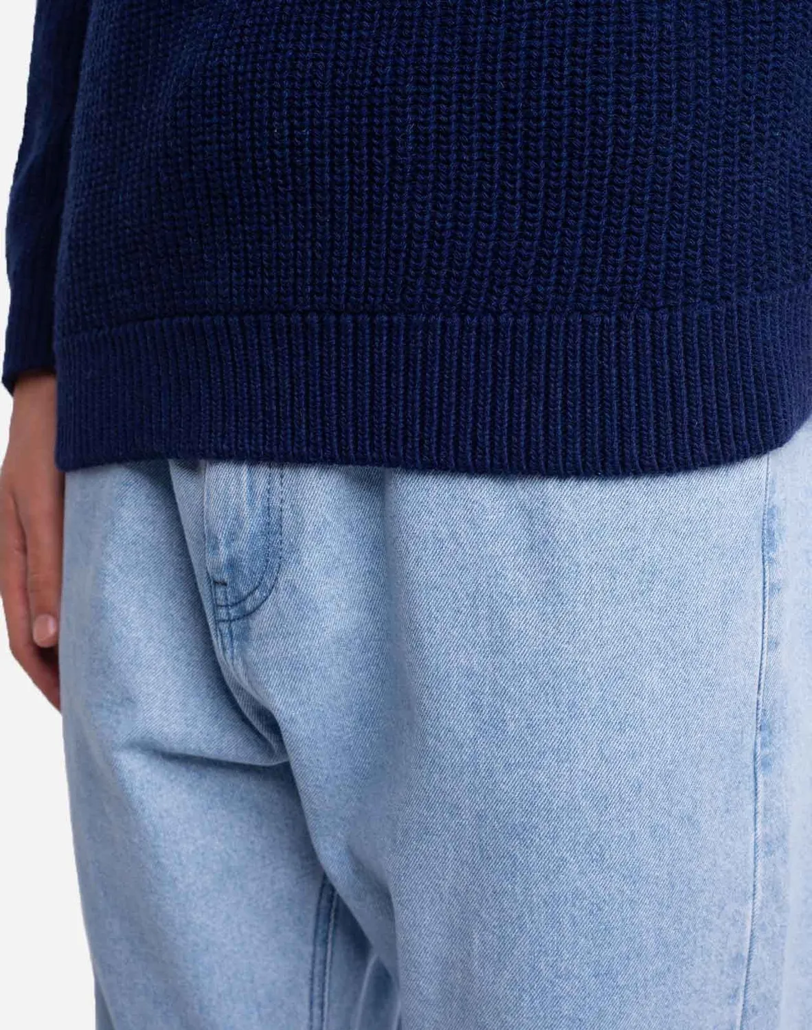 OLOW Equinoxe pull bleu indigo fibres recyclees