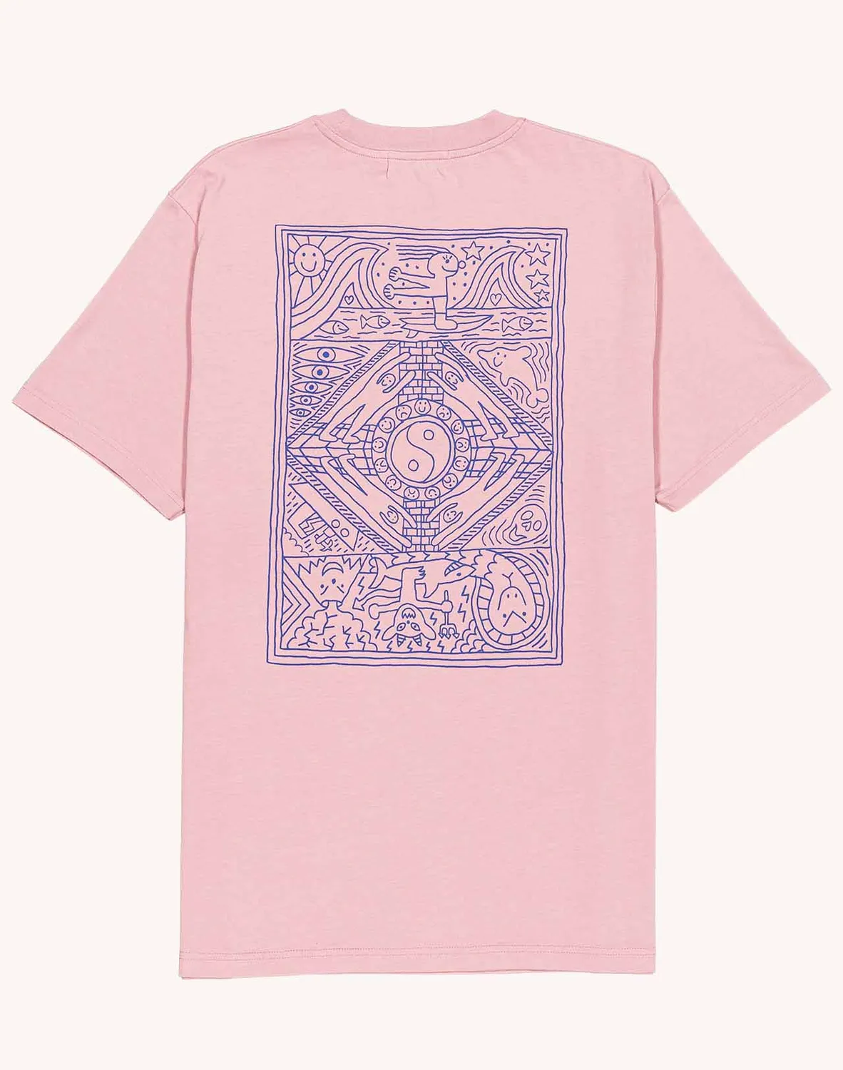 OLOW Taijitu T-shirt homme rose lila coton bio