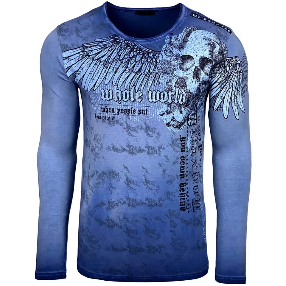 Subliminal Mode BX709 t-shirt homme col rond coton délavé