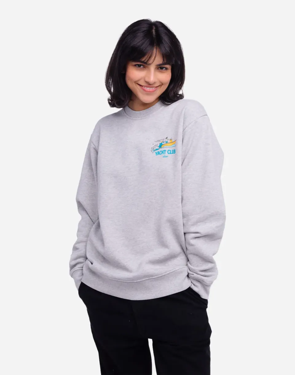 OLOW Yacht Club sweat gris chiné vintage