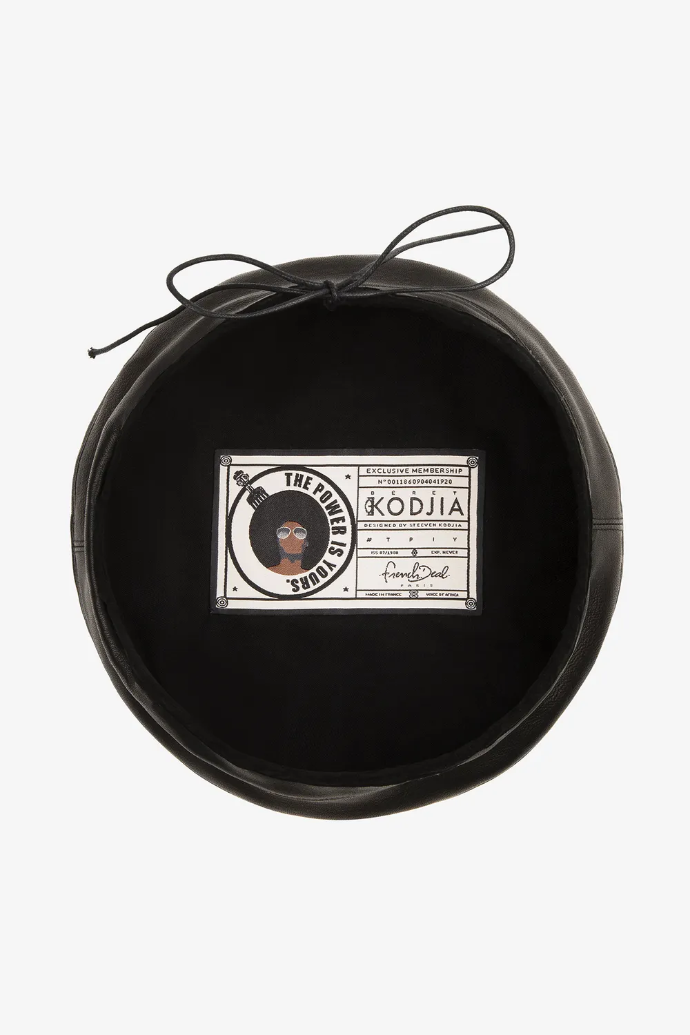 FRENCH DEAL Kodjia béret cuir agneau noir