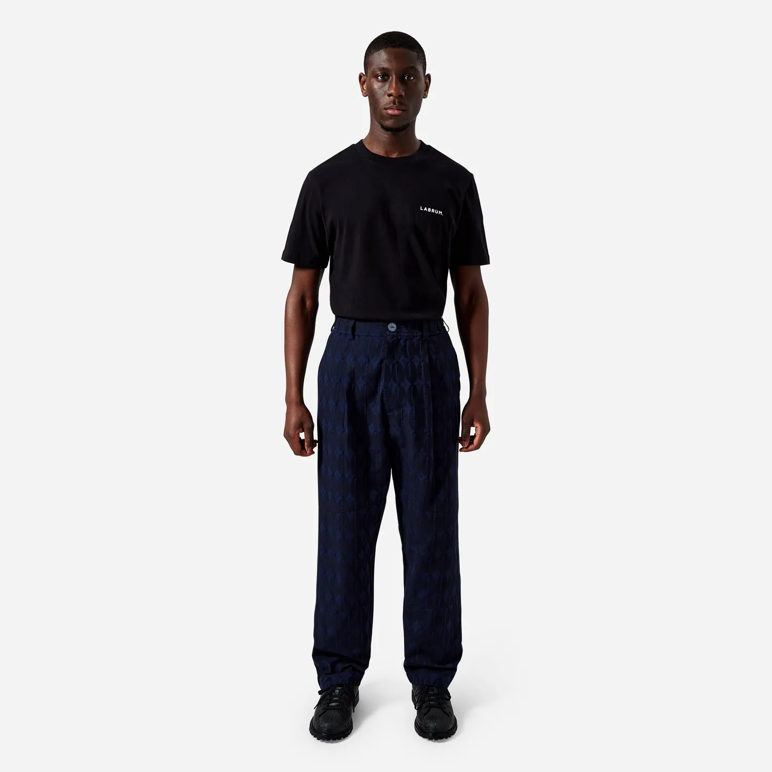 Labrum Monogram cargo homme bleu marine jacquard